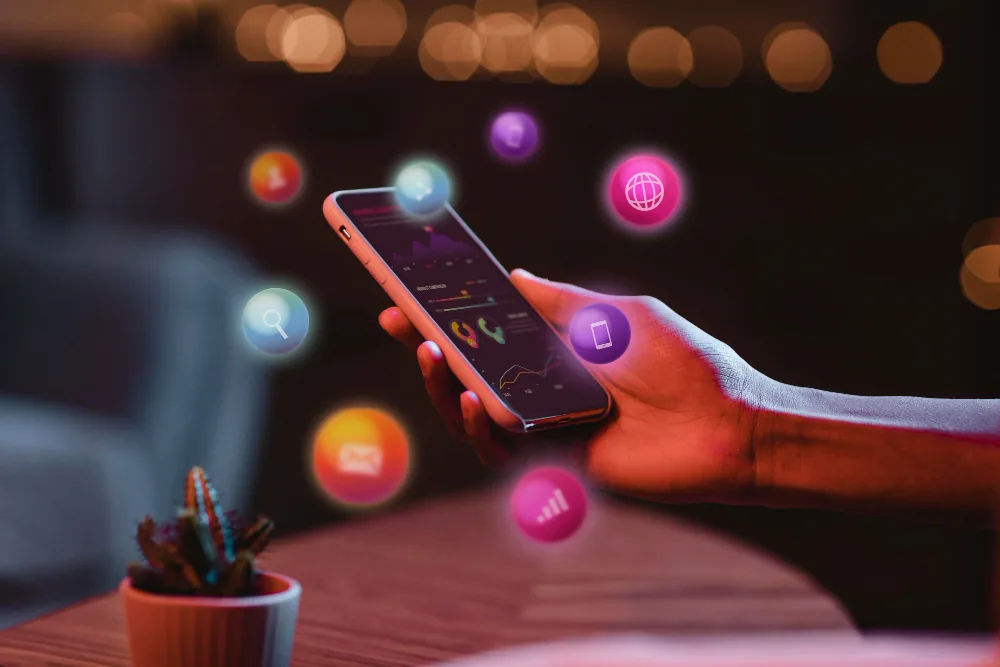 Digital social media interactions on a phone